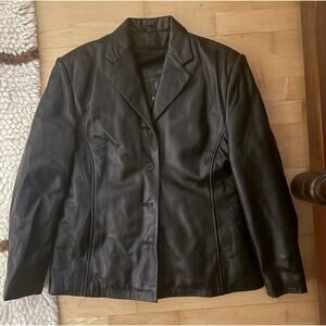 Sergio Vadducci Genuine Leather Piel Jacket Faux Fur Zipper Lining XL